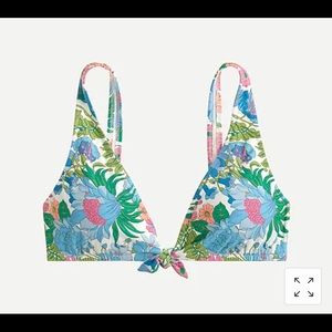 J. Crew tie-front bikini top in fairy floral 🌸